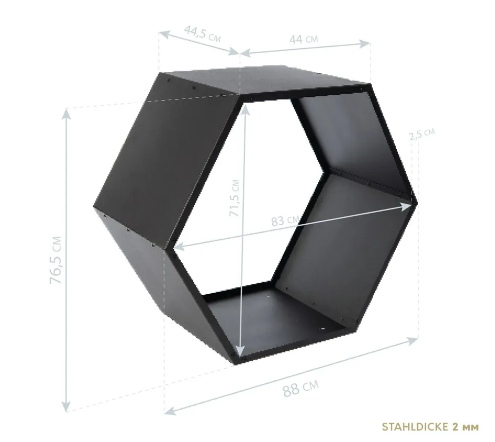Westmann Stahl Kaminholzregal Biene | Schwarz