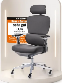 WINTONCOVE Merlin Bürostuhl Ergonomisch – Schwarz