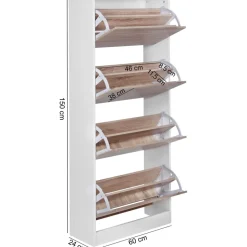 WOHNLING Schuhschrank VERA 24 Paar Schuhe