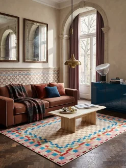 Wollteppich Bordüre Bunt 140 x 200 cm - DAHLIA | Kadima Design