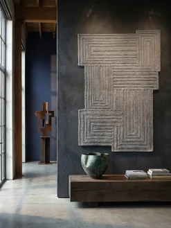 Wollteppich geometrisch Grau 120 x 170 cm - LEVEN | Kadima Design