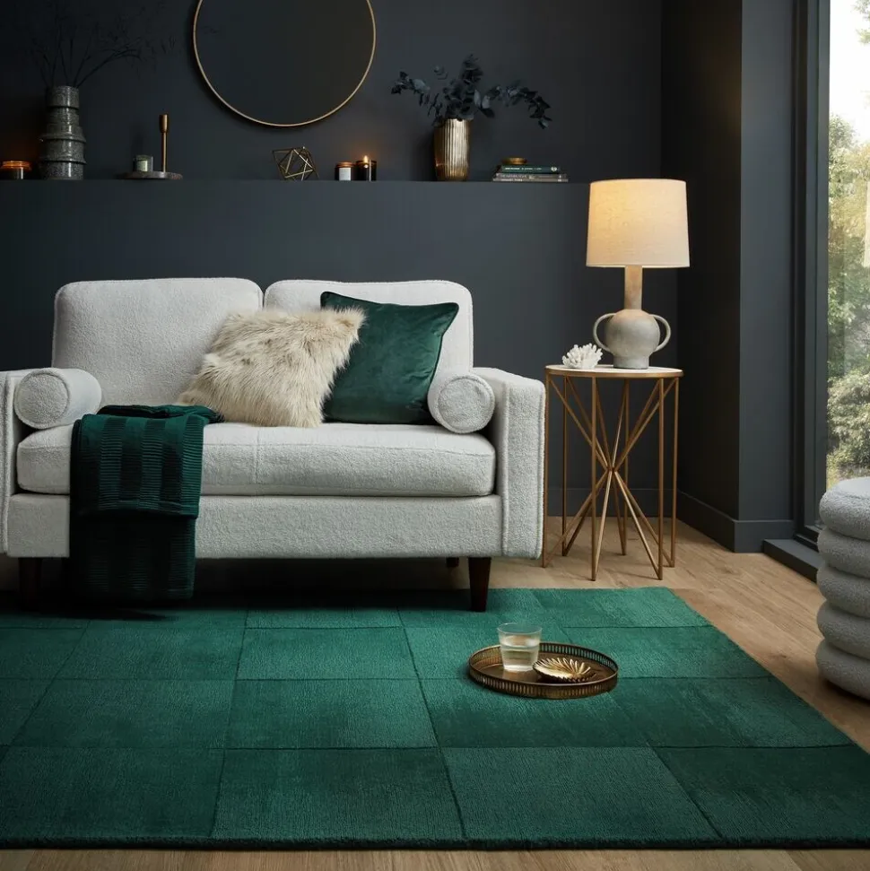 Wollteppich geometrisch Grün 200 x 290 cm - SID | Kadima Design