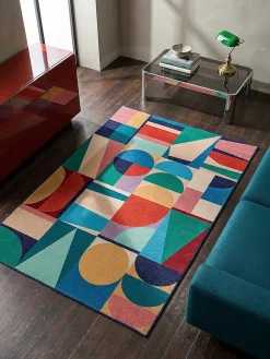 Wollteppich Geo-Patchwork Bunt 140 x 200 cm - DAHLIA | Kadima Design