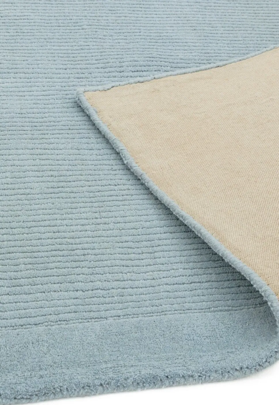 Wollteppich handgewebt STOW, mit Bordüre, Hellblaugrün, 160 x 230 cm