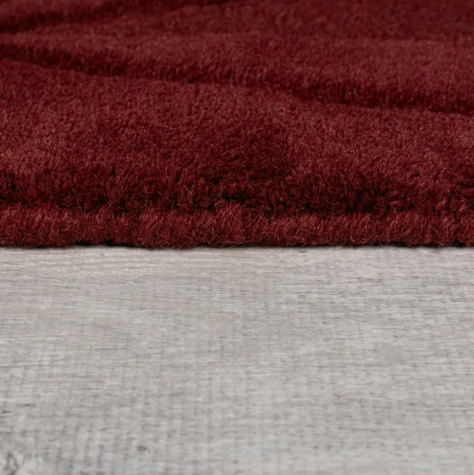 Wollteppich Hoch-Tief Rot 160 x 230 cm - DEBEN | Kadima Design