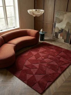 Wollteppich Hoch-Tief Rot 160 x 230 cm - DEBEN | Kadima Design