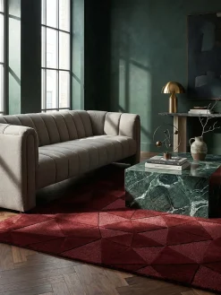 Wollteppich Hoch-Tief Rot 160 x 230 cm - DEBEN | Kadima Design