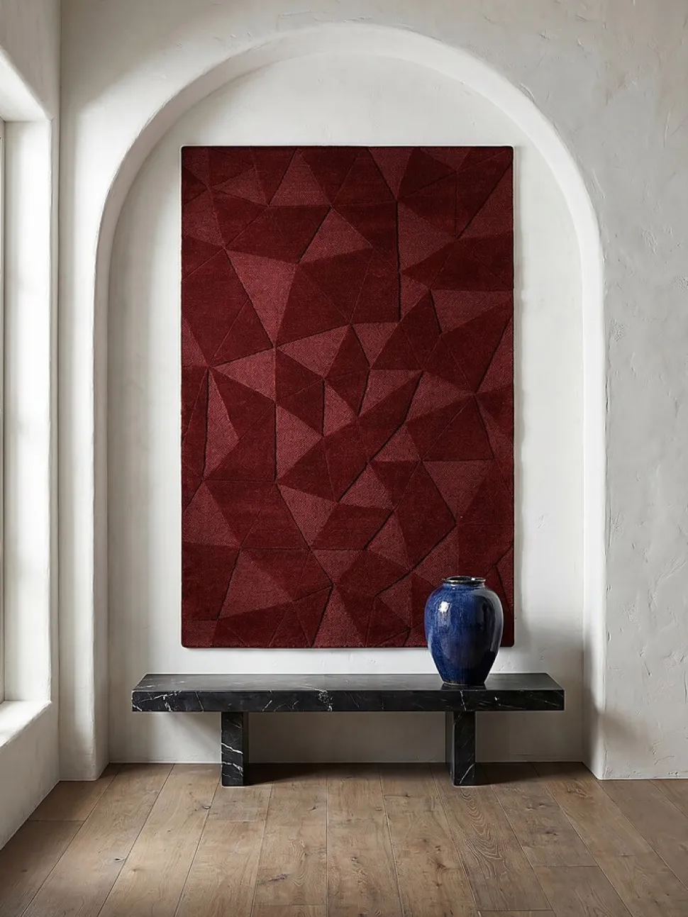Wollteppich Hoch-Tief Rot 160 x 230 cm - DEBEN | Kadima Design
