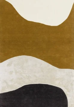 Wollteppich HULL-Humber, abstrakt, Senfgelb, 160 x 230 cm