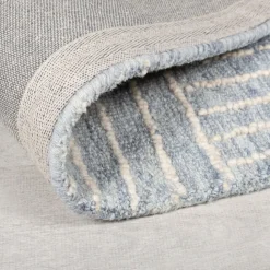 Wollteppich kariert Blau 80 x 150 cm - LEA | Kadima Design