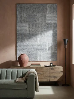 Wollteppich kariert Blau 80 x 150 cm - LEA | Kadima Design