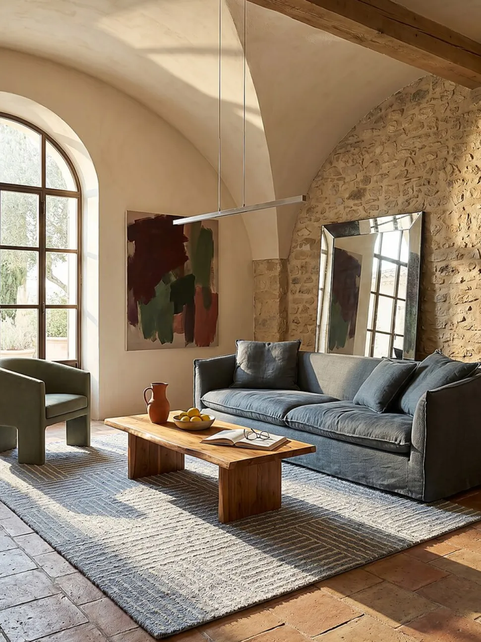 Wollteppich kariert Blau 80 x 150 cm - LEA | Kadima Design