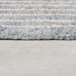 Wollteppich kariert Blau 80 x 150 cm - LEA | Kadima Design
