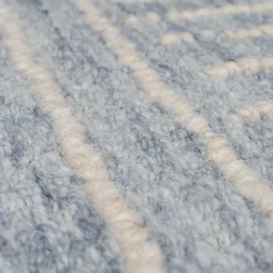 Wollteppich kariert Blau 80 x 150 cm - LEA | Kadima Design
