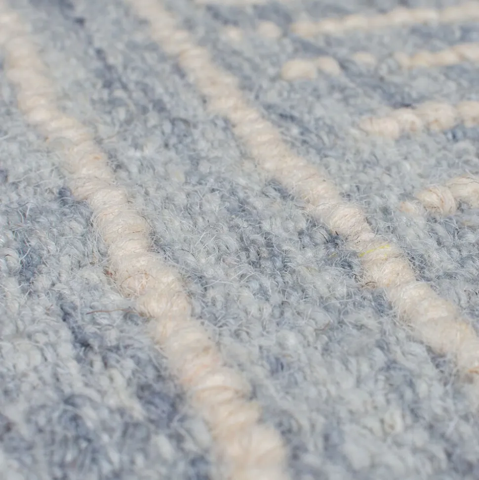 Wollteppich kariert Blau 80 x 150 cm - LEA | Kadima Design