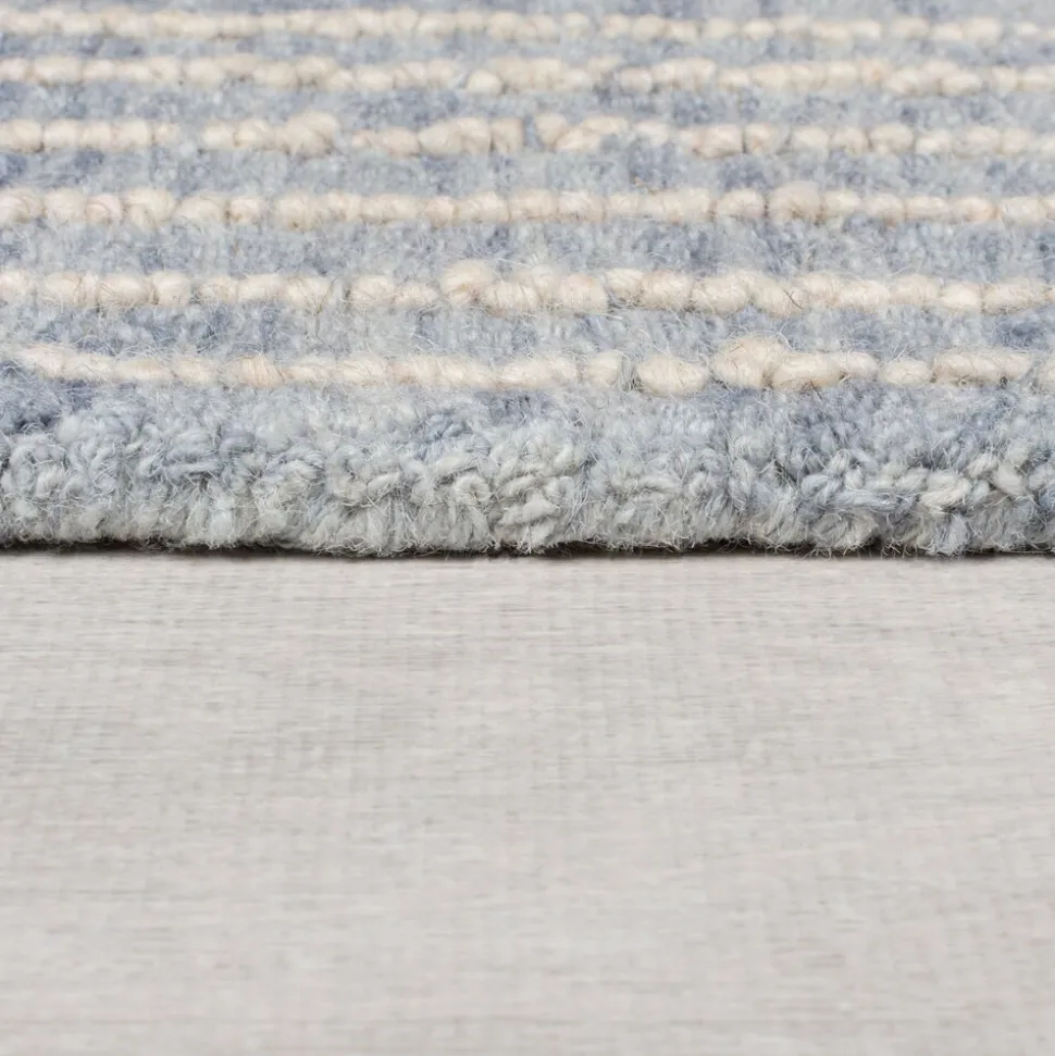 Wollteppich kariert Blau 80 x 150 cm - LEA | Kadima Design