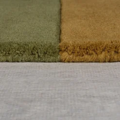Wollteppich Kurzflor Grün-Bunt 120 x 180 cm - HALLEIN | Kadima Design