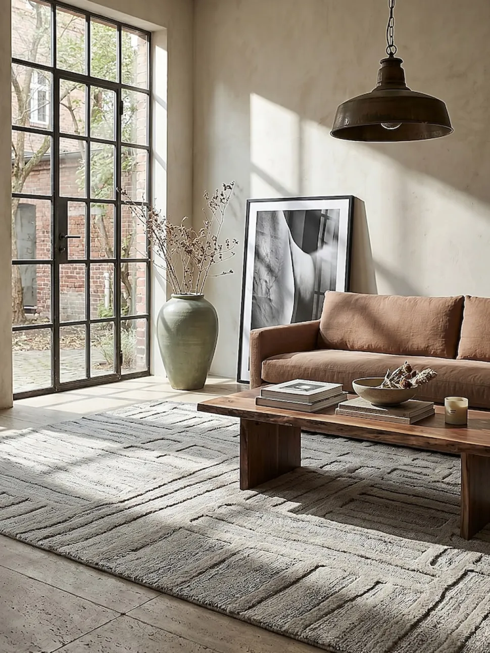 Wollteppich Kurzflor Natur 140 x 200 cm - EDALE | Kadima Design