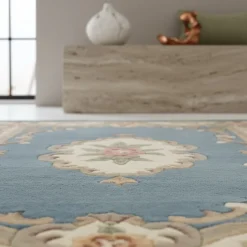 Wollteppich Orient Blau-Beige 75 x 150 cm - BEAULY | Kadima Design