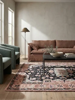 Wollteppich Orient Rosa-Schwarz 120 x 170 cm - SOAR | Kadima Design