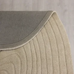Wollteppich oval Beige 160 x 230 cm - PARRET | Kadima Design