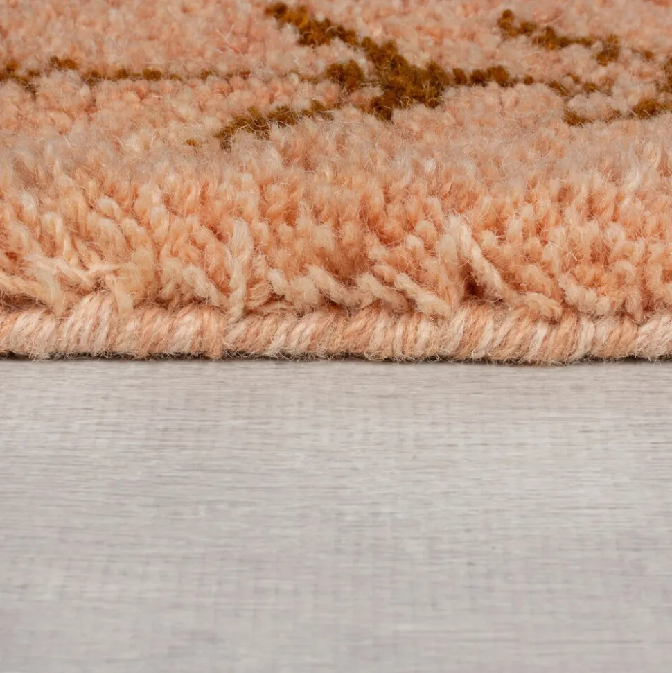 Wollteppich Rauten Pfirsich 160 x 230 cm - BRUE | Kadima Design
