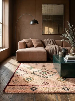 Wollteppich Rauten Pfirsich 160 x 230 cm - BRUE | Kadima Design