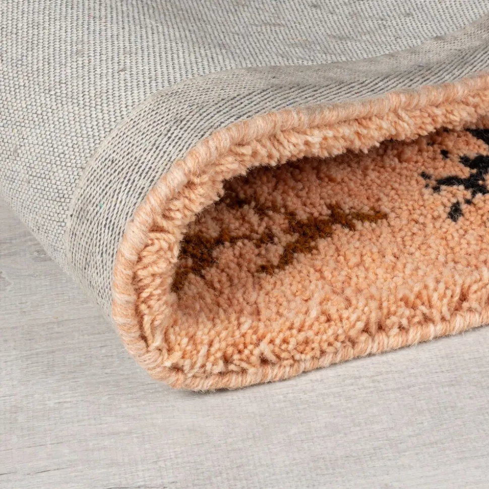 Wollteppich Rauten Pfirsich 160 x 230 cm - BRUE | Kadima Design