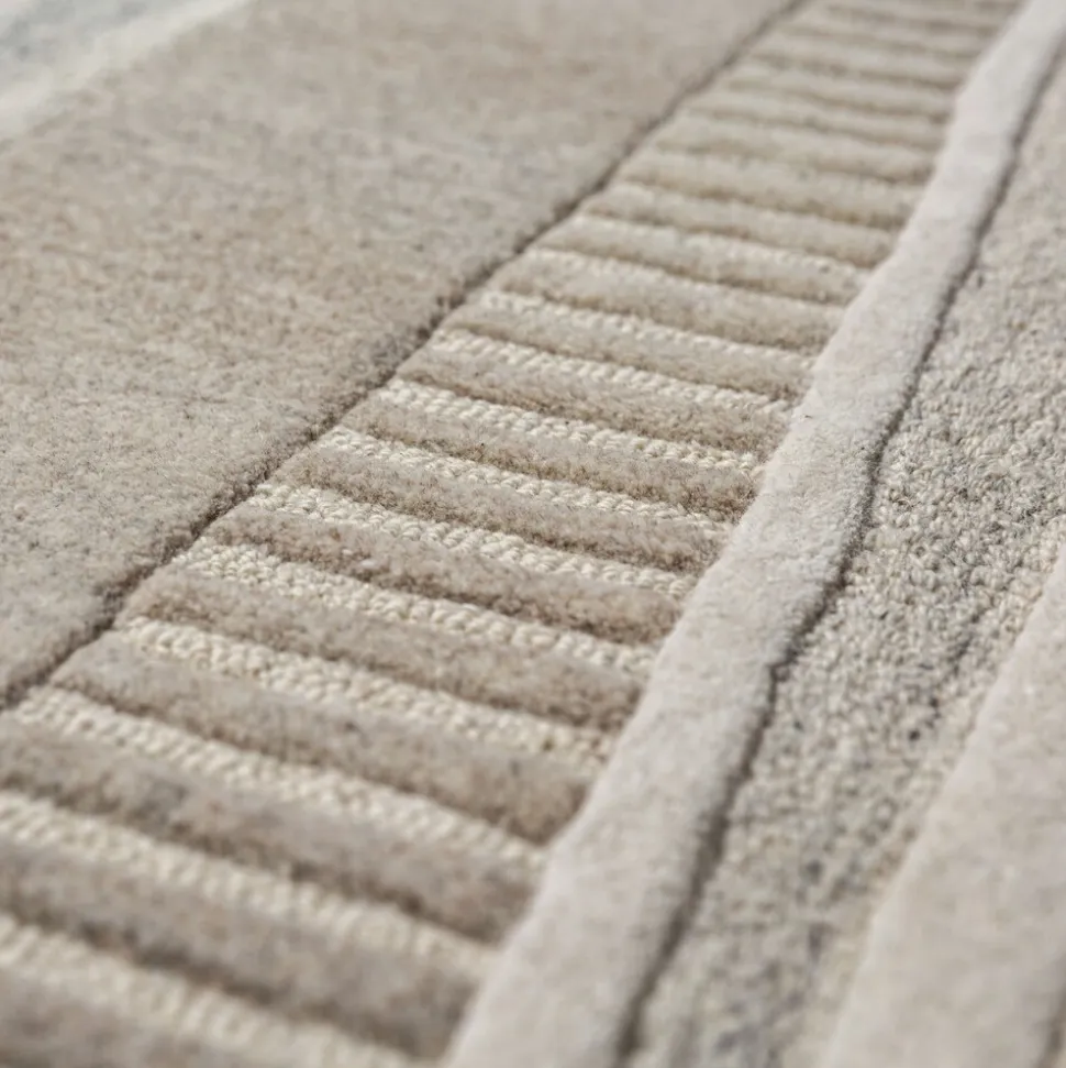 Wollteppich Relief Natur 140 x 200 cm - EDALE | Kadima Design