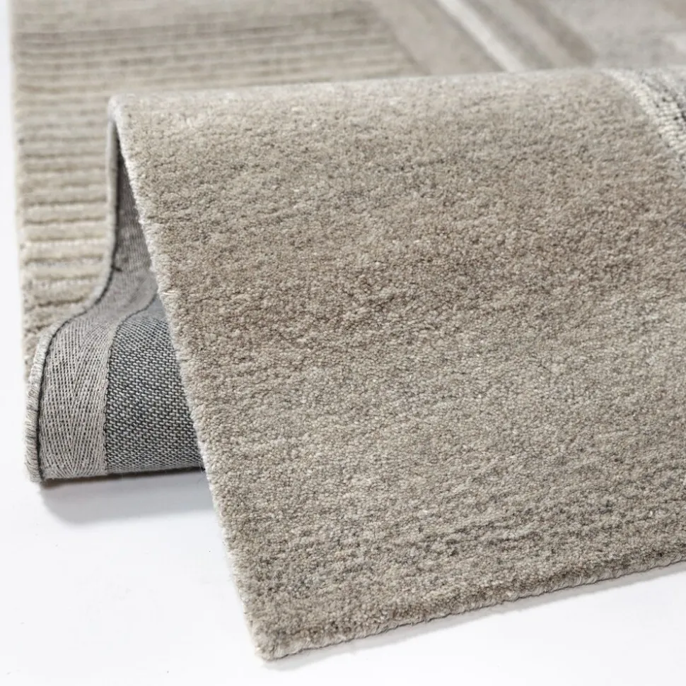 Wollteppich Relief Natur 140 x 200 cm - EDALE | Kadima Design
