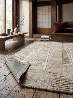 Wollteppich Relief Natur 140 x 200 cm - EDALE | Kadima Design