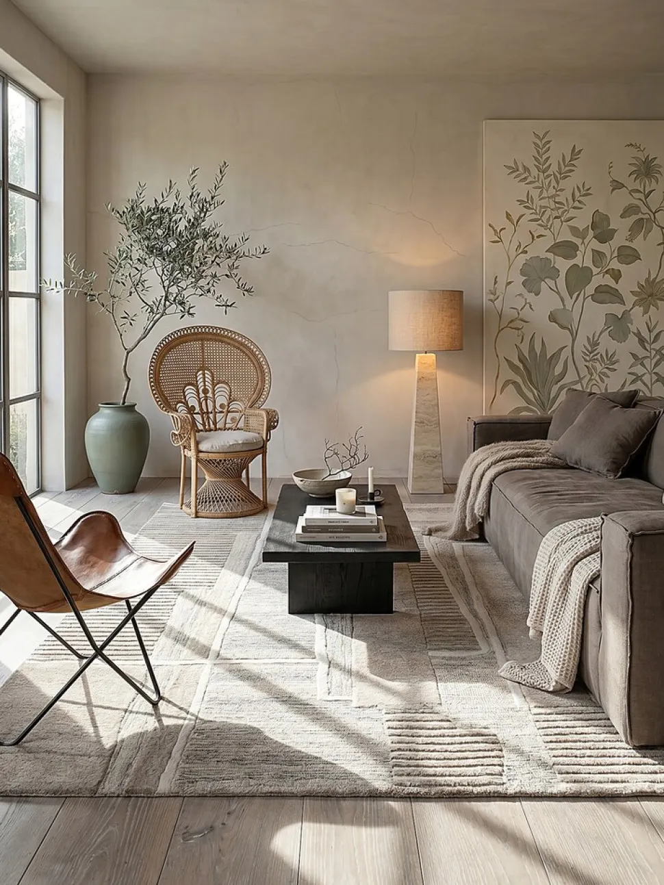 Wollteppich Relief Natur 140 x 200 cm - EDALE | Kadima Design