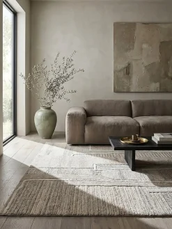 Wollteppich Relief Natur 140 x 200 cm - EDALE | Kadima Design