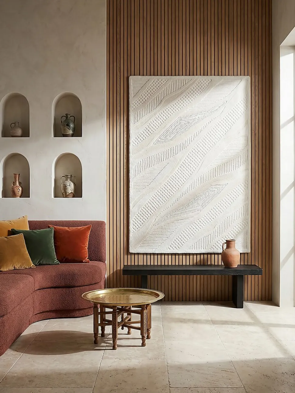 Wollteppich Relief Weiß 140 x 200 cm - CARVE | Kadima Design