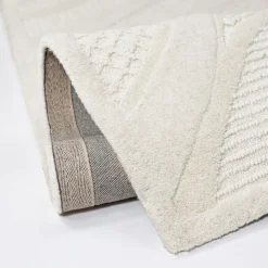Wollteppich Relief Weiß 140 x 200 cm - CARVE | Kadima Design