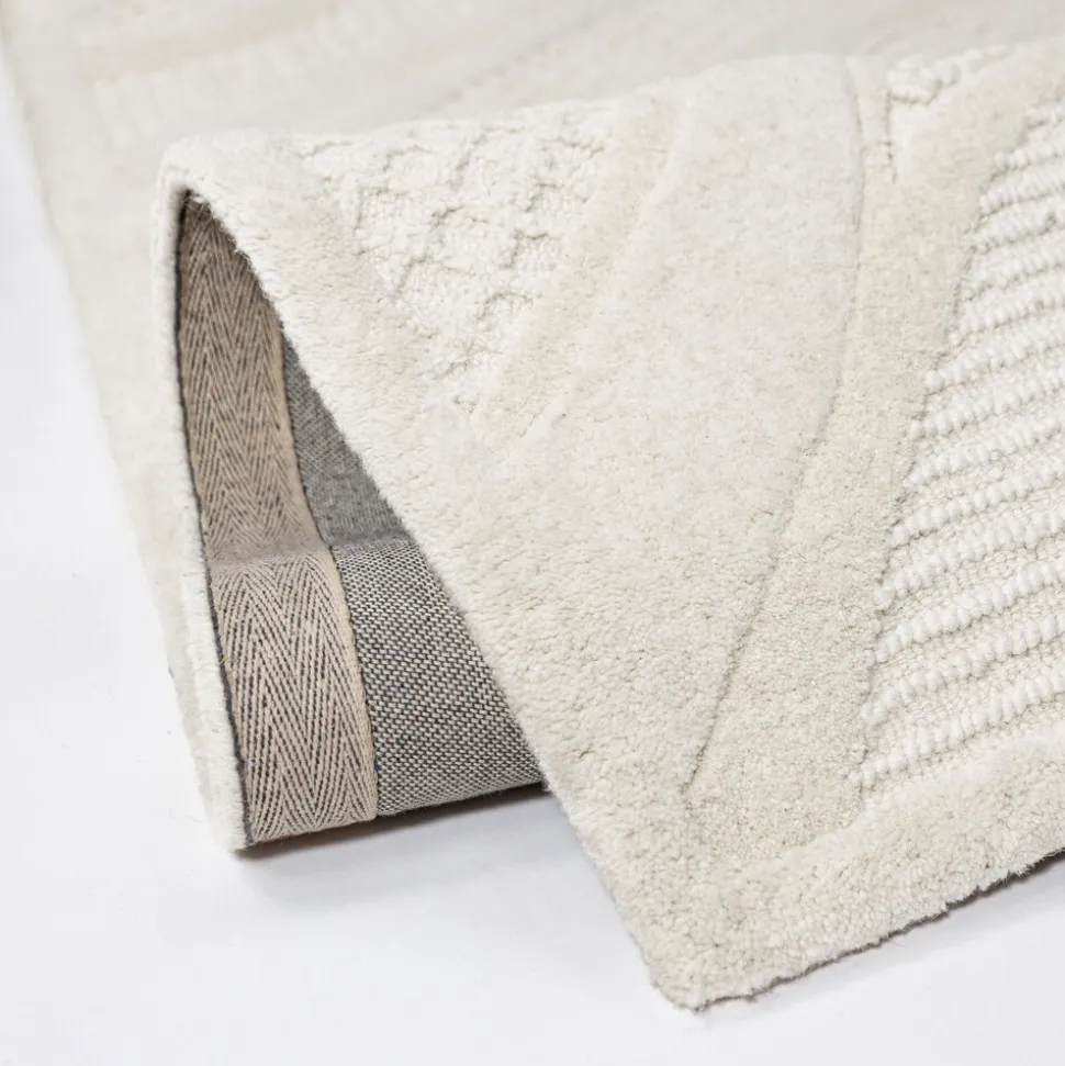 Wollteppich Relief Weiß 140 x 200 cm - CARVE | Kadima Design