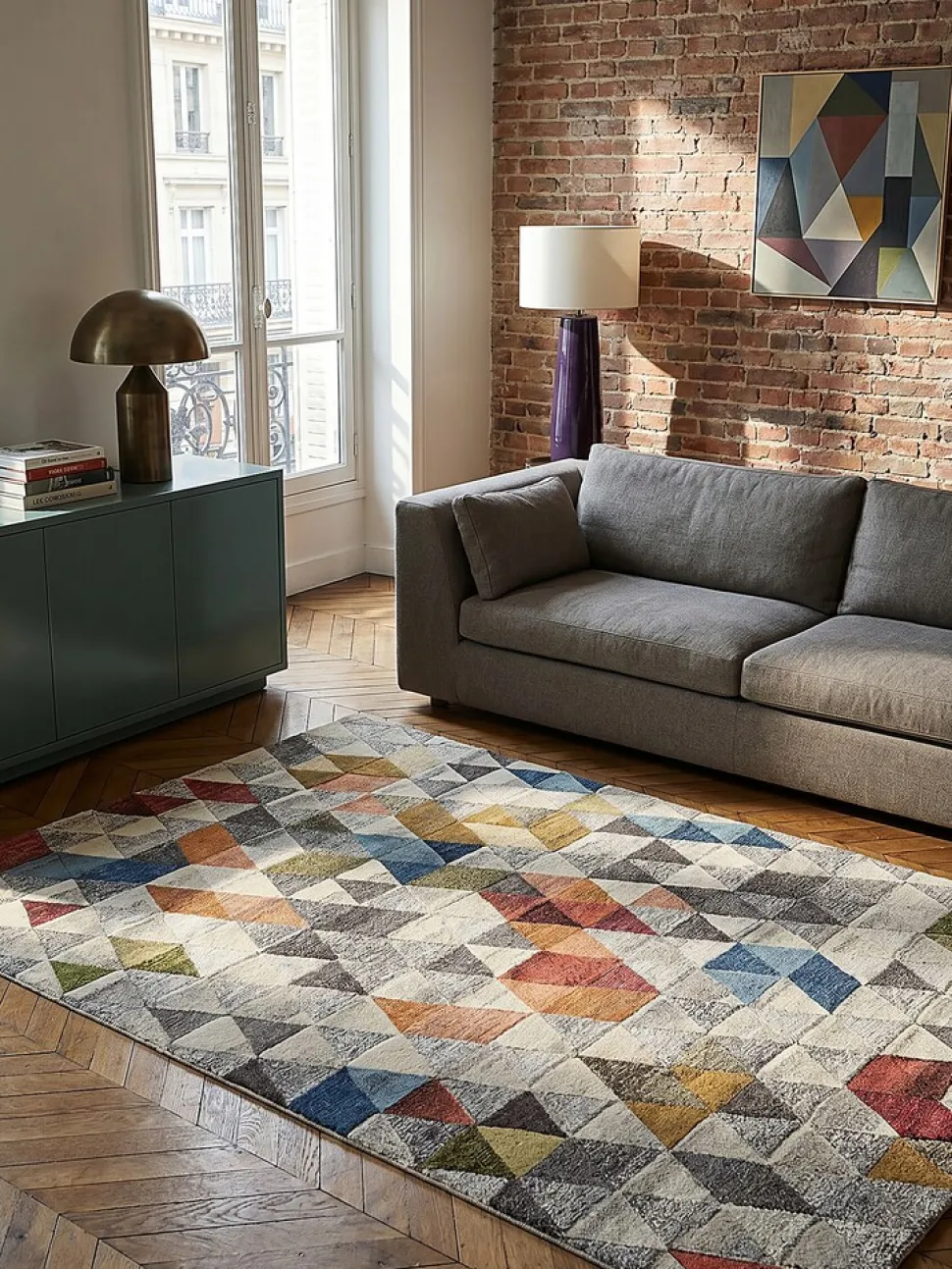 Wollteppich schmutzabweisend Bunt 120 x 170 cm - ESK | Kadima Design