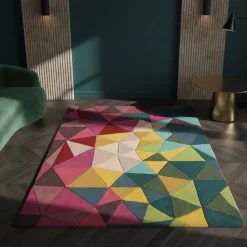 Wollteppich schmutzabweisend Bunt 120 x 170 cm - DERWENT | Kadima