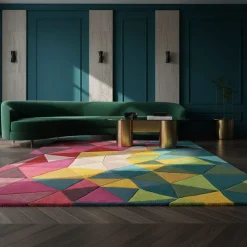 Wollteppich schmutzabweisend Bunt 120 x 170 cm - DERWENT | Kadima