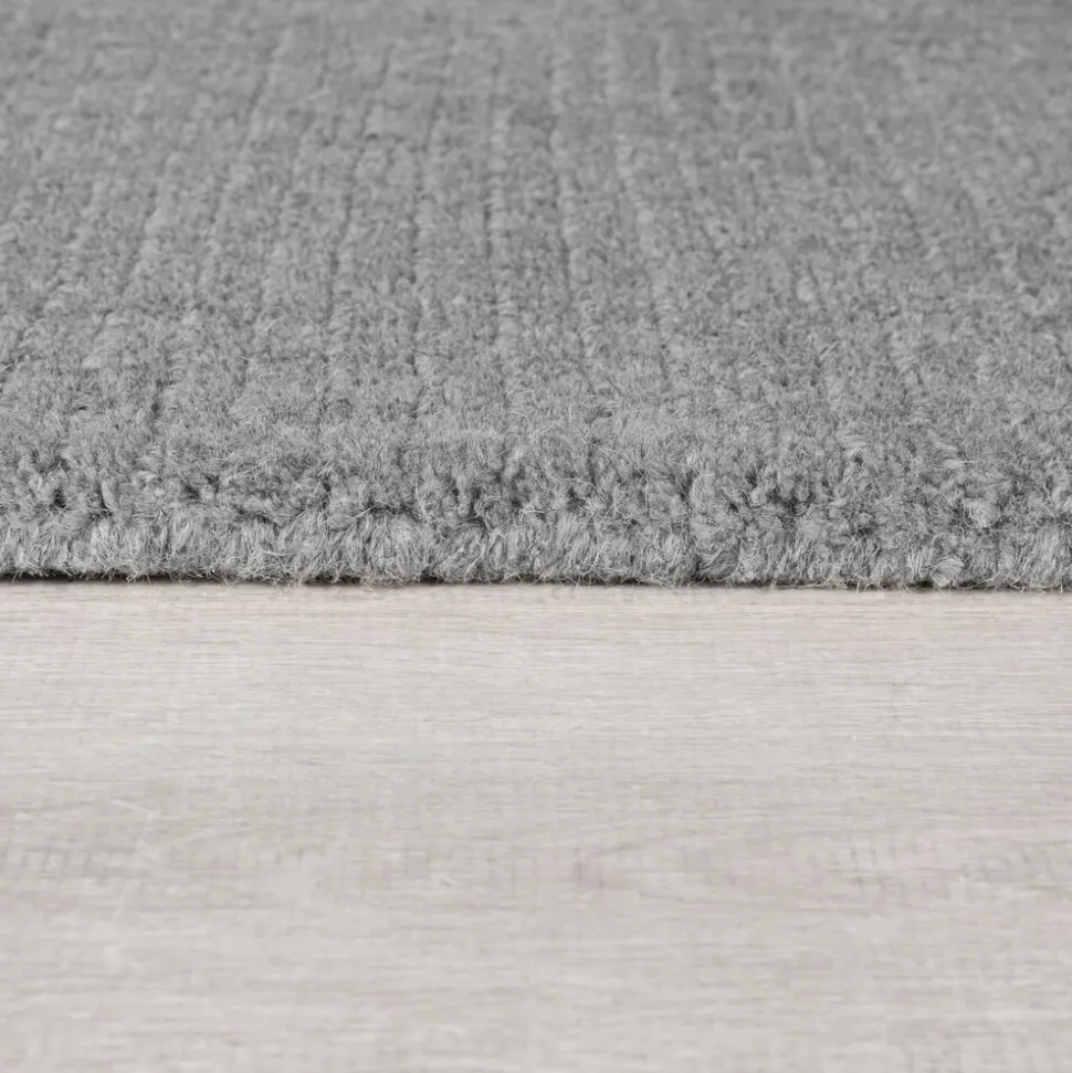 Wollteppich uni Grau meliert 120 x 170 cm - MOLE | Kadima Design