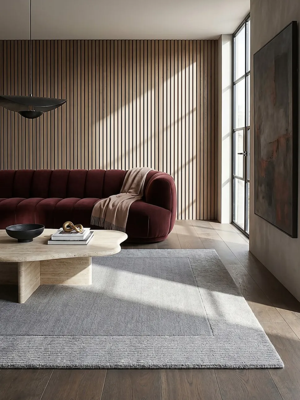 Wollteppich uni Grau meliert 120 x 170 cm - MOLE | Kadima Design