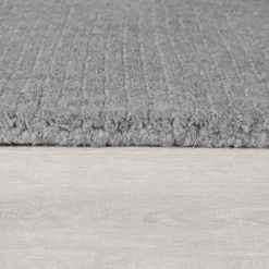 Wollteppich uni Grau meliert 120 x 170 cm - MOLE | Kadima Design