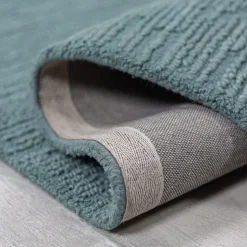 Wollteppich uni Türkis 120 x 170 cm - ALNE | Kadima Design