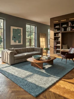 Wollteppich uni Türkis 120 x 170 cm - ALNE | Kadima Design