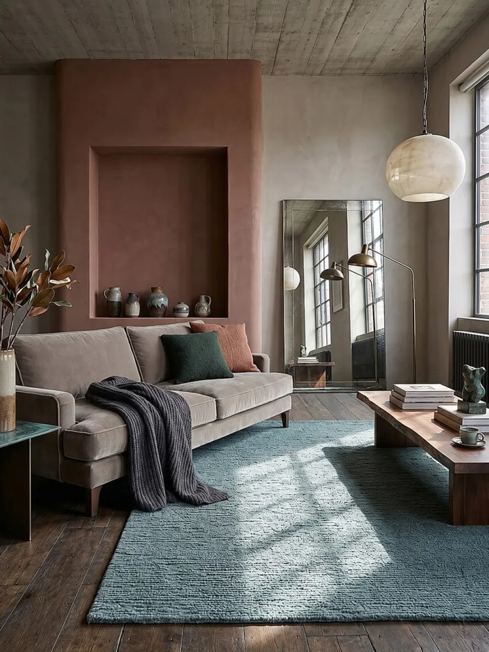 Wollteppich uni Türkis 120 x 170 cm - ALNE | Kadima Design