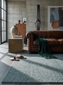 Wollteppich uni Türkis 120 x 170 cm - ALNE | Kadima Design