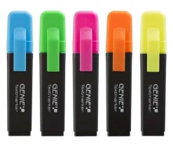 20x GENIE Textmarker 5 Farben Neon Marker Set Highlighter Stifte Leuchtmarker