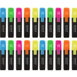 20x GENIE Textmarker 5 Farben Neon Marker Set Highlighter Stifte Leuchtmarker