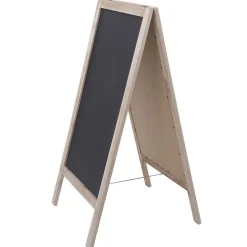 XL Werbetafel MCW-C17, Aufsteller Kreidetafel Kundenstopper, 2 Schreibflächen klappbar, 100x50cm ~ naturfarben