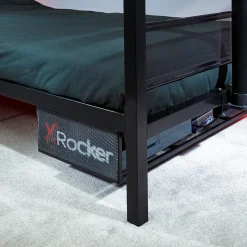 XROCKER Basecamp - Gaming Metallbett für Kinder & Teenager mit TV-Halterung - Schwarz